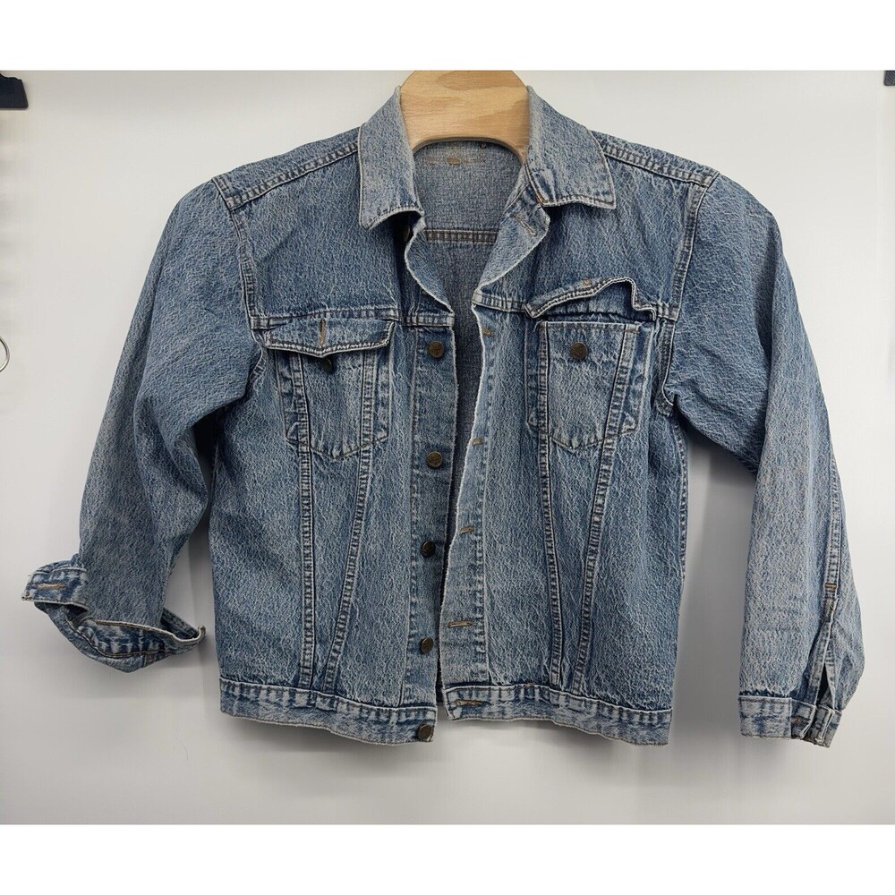 VTG 90s Pepe Blue Jean Denim Jacket men’s  M  Stone Acid Wash‎  100% Cotton